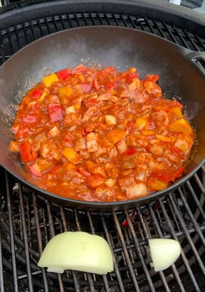 Une photo de Poulet style brochettes BBQ