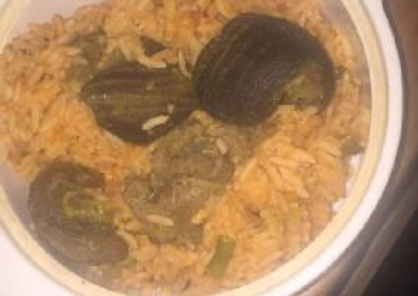 Jollof rice with goat meat