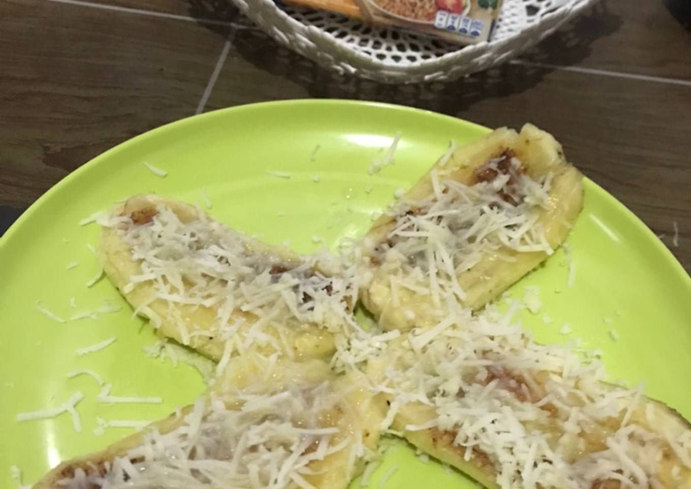 Pisang geprek keju