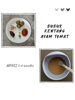 Foto resep Mpasi 5 - 6 bulan : bubur kentang ayam tomat