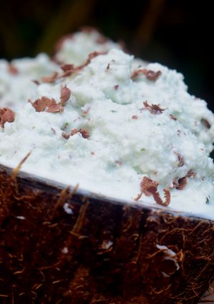 A picture of Vegan Mint and Coconut Ice Cream.