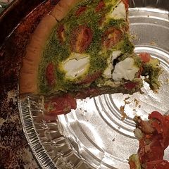 A picture of Italian pesto quiche.