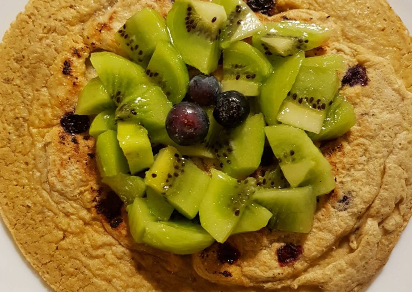 Tortilla o panqueque de avena fit con arándanos 😍