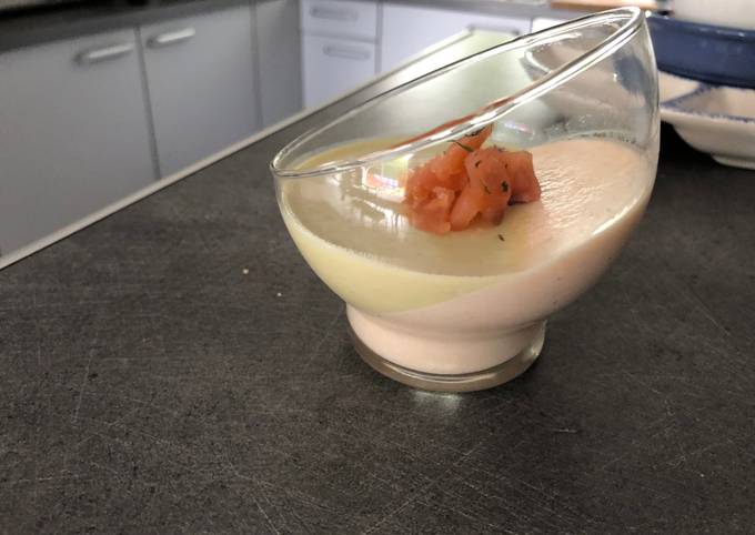 Panna cotta asperge saumon