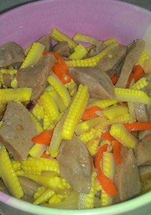 Foto resep Tumis jagung muda & bakso