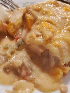 A picture of Chicken Enchiladas.