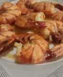 Gambas salteadas en aceite de oliva, ajo y sal del Himalaya
