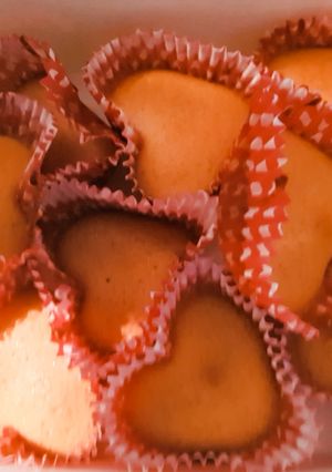 Una foto de Cupcakes de vainilla corazón