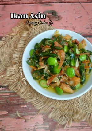 Foto resep Ikan Asin Bulu Ayam Oseng Cabe Ijo