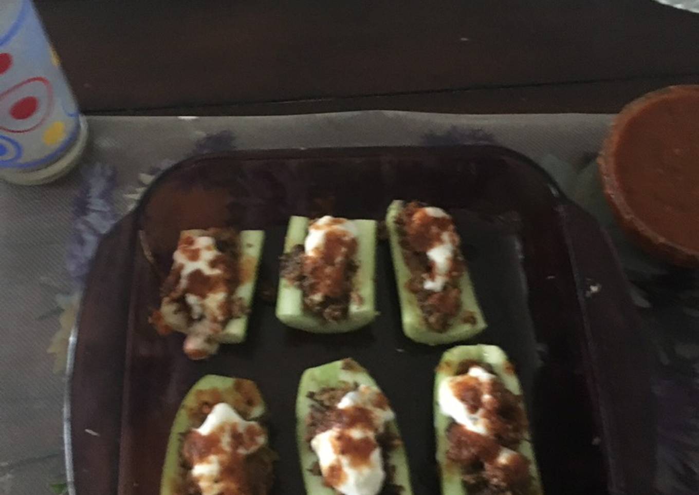 Pepinos rellenos de sardina. Entremés