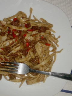 A picture of Fettuccine Bolognese.
