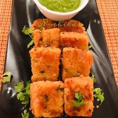A picture of Pink Masoor Daal Squares.