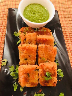 A picture of Pink Masoor Daal Squares.
