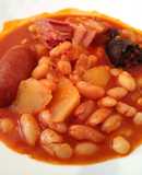Alubias con patatas al estilo Fabada. Exprés