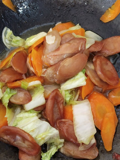 Foto resep Tumis sawi putih wortel plus sosis