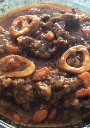 Una foto de Osso buco a la milanesa