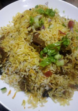 A picture of Beef biryani.