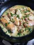 Pechugas de pollo asadas a la mostaza con arroz