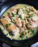Pechugas de pollo asadas a la mostaza con arroz