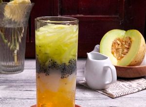 Foto resep Es Melon sirup Jeruk