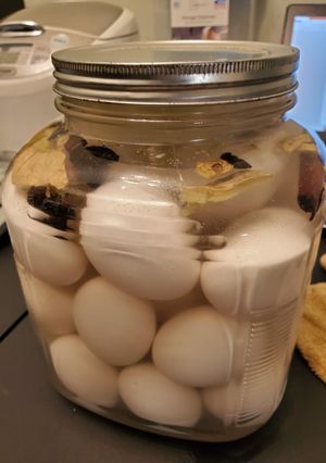 Hình của món Trứng gà muối.