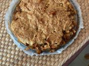 Una foto de crumble de manzana