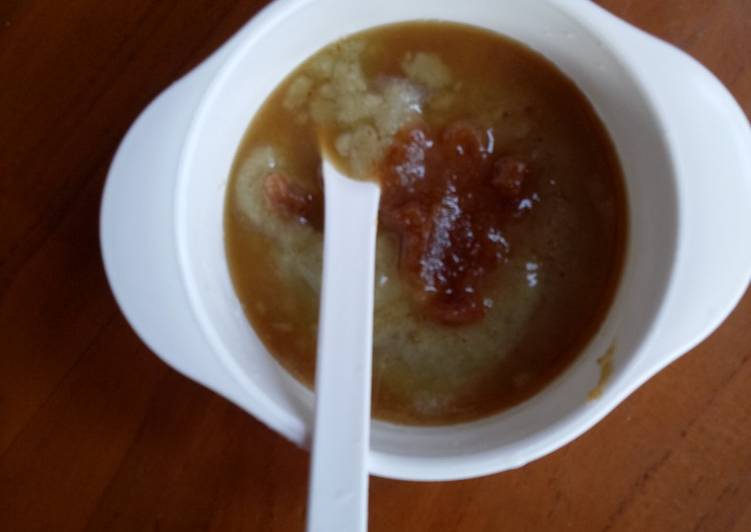 Resep: Bubur kacang hijau saus kurma MPASI 7+ yang Enak