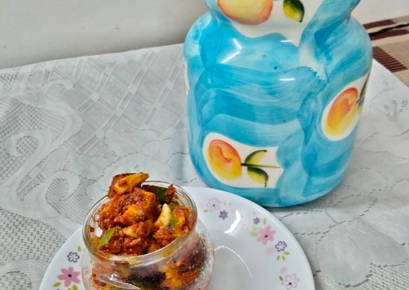 #mania# Recipe's name-Andhra style Lehsuni Mango Pickle