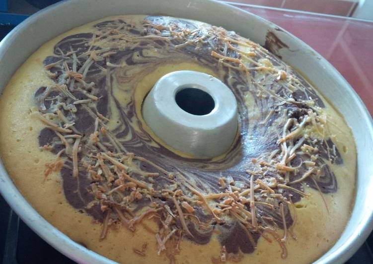 Bolu tape tabur keju coklat ala bunda Rafi