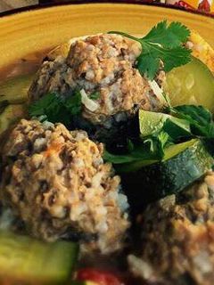 A picture of Albondigas` Mexican Meatball soup.