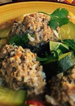 A picture of Albondigas` Mexican Meatball soup.