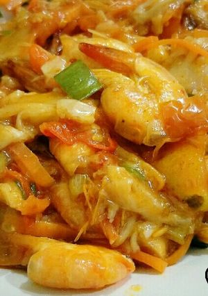 Foto resep Udang Jamur Tiram Saus Asam Manis Pedas