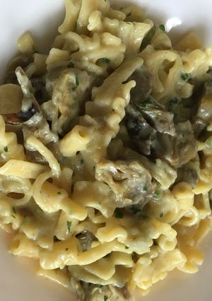 Foto di Pasta mista con carciofi primavera