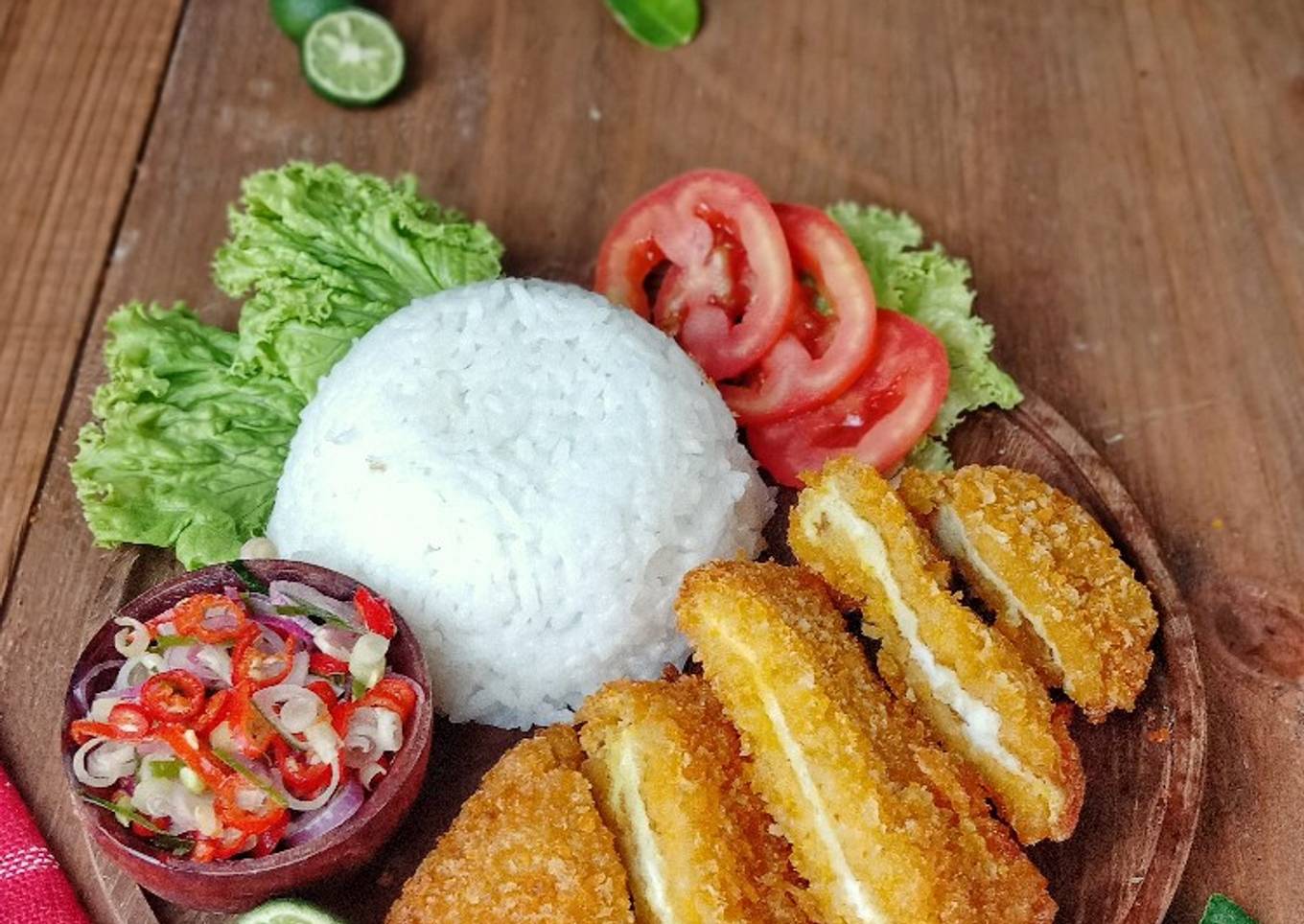 Eier katsu sambal matah