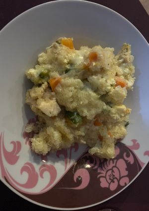 Una foto de Soufflé de pollo, verduras y Kéfir