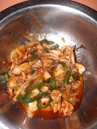 Langkah Gampang Membuat Resep  Cumi asin pedas manis by Ummu Syanum yang Lezat Sekali, Bikin Ketagihan