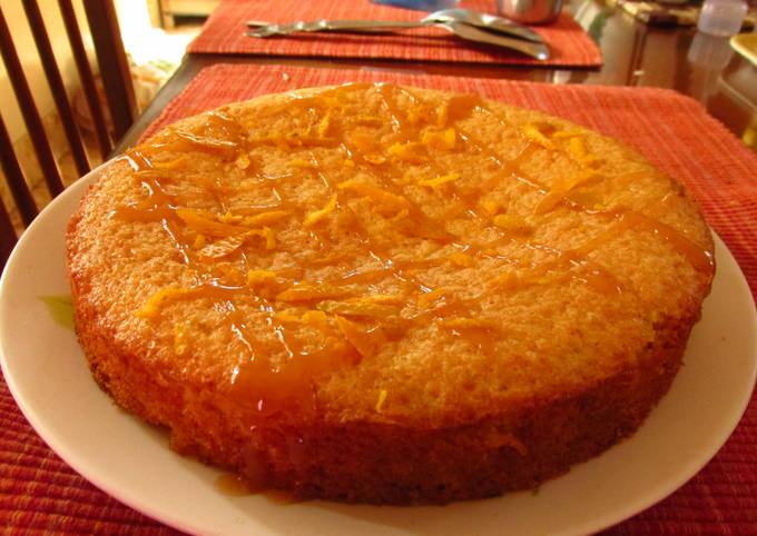 Bitter Orange Cake with orange caramel drizzle