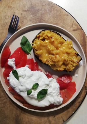 Une photo de Aubergine farcie au riz