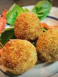 Croquetas  de Mejillones con Langostinos y  Gamba  blanca