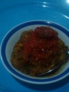 A picture of Beans with stew.