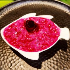 Beet root raita A picture of Beet root raita.