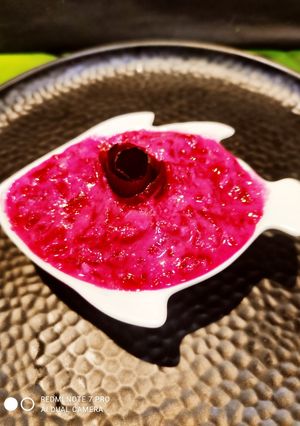 A picture of Beet root raita.
