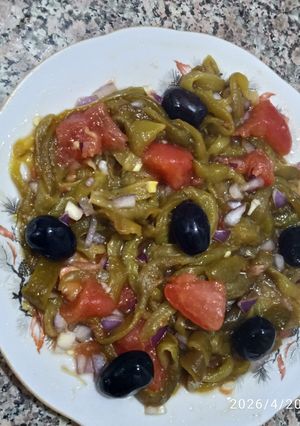Une photo de Salade des poivrons verts