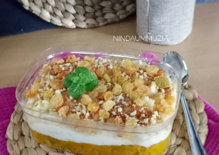 Resep Bubur Labu Kuning Creamy Topping Almond Kismis | Resep Membuat Bubur Labu Kuning Creamy Topping Almond Kismis Yang Enak dan Simpel