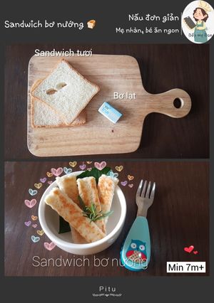 Hình của món Sandwich bơ nướng.