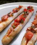 Espárragos blancos rellenos