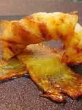 Langostinos Envueltos en Guanciale sobre Piña Frita (Idea para una entrada)