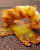 Langostinos Envueltos en Guanciale sobre Piña Frita (Idea para una entrada)