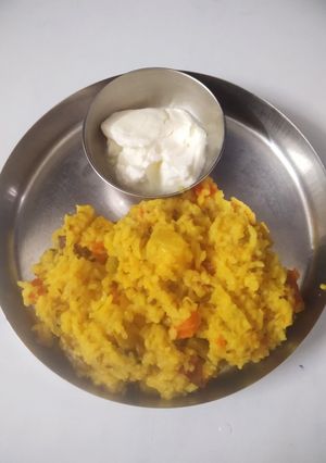 A picture of Comfort food-- Vegetable Khichdi.