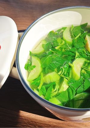 Hình của món Canh rau tập tàng giải nhiệt mùa hè.